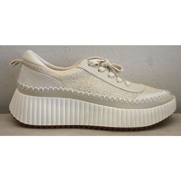Dolce Vita Women's Sz 10M Ivory Woven Knit Dannis Platform Sneakers - Picture 8 of 9